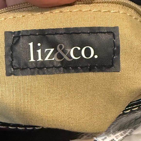 Liz & Co Vintage (2000) Black Croc-Embossed Shoulder Bag EUC - Picture 7 of 7